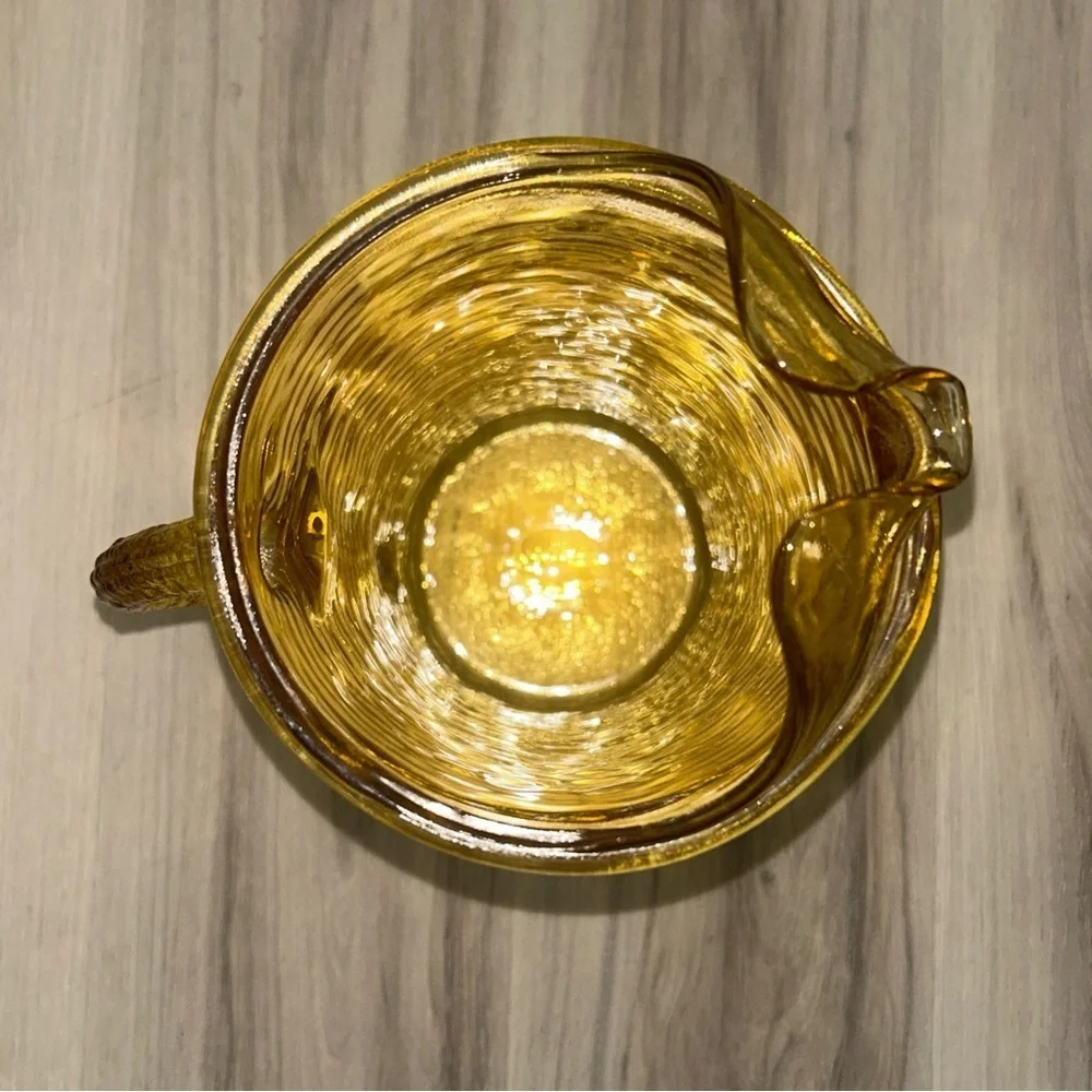 Vintage anchor hocking Textured Amber Glass Pitcher